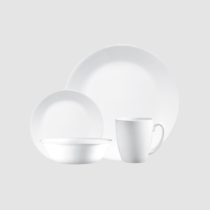 VAJILLA SIN DISEÑO 8 PUESTOS BLANCA