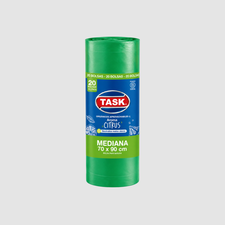 BOLSA DE BASURA MEDIANA 70 X 90 VERDE AROMA CITRUS PQ X 20 TASK (1)