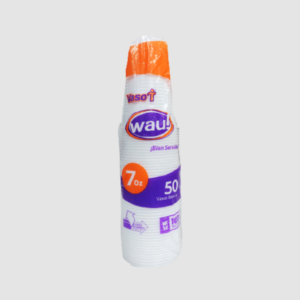 VASO PLÁSTICO 7 OZ BLANCO REF. 45904 PQ X 50 WAU