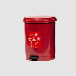 PAPELERA PEDAL 10 LT ESTAMPADA ROJA