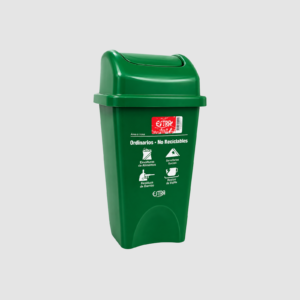 PAPELERA VAIVEN CÚPULA 10 LT VERDE ORGÁNICO ESTRA