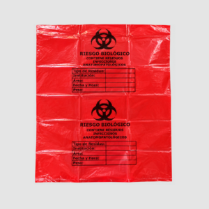 BOLSA DE BASURA APARTAMENTO MARCADA RIESGO BIOLÓGICO 60 X 70 CM ROJA PQ X 6