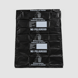 BOLSA DE BASURA JUMBO MARCADA NO PELIGROSO 80 X 110 CM NEGRA PQ X 6