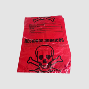 BOLSA DE BASURA PAPELERA RIESGO QUÍMICO 40 X 55 CM ROJA PQ X 6