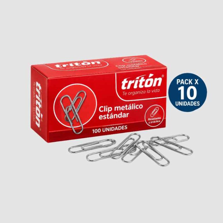 PACK X 10 CLIP METÁLICO STANDARD CJ X 100 TRITON