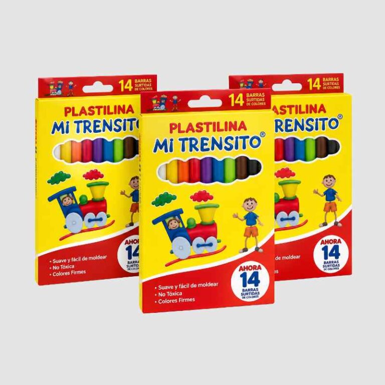 PACK X 3 PLASTILINA LARGA CAJA X 14 UNDS TRENSITO