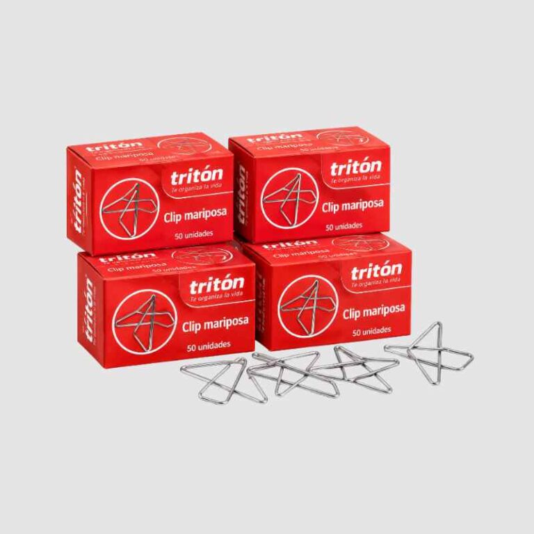 PACK X 4 CLIP METÁLICO MARIPOSA CJ X 50 UND