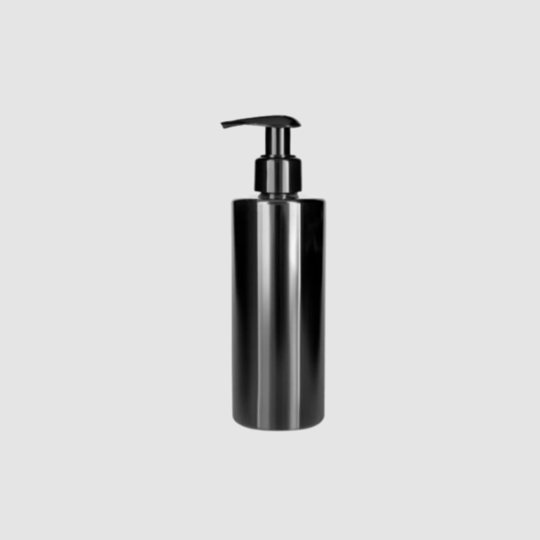 ENVASE HOTELERO 250 ML PET NEGRO BOQUILLA 24 MM CON VALVULA PICO LORO