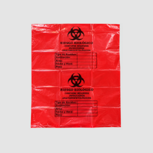 BOLSA DE BASURA PAPELERA RIESGO BIOLÓGICO 40 X 55 CM ROJA PQ X 6