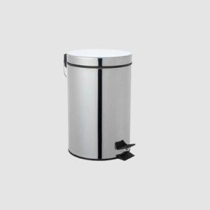 PAPELERA PEDAL REDONDA 7 LT EN ACERO INOXIDABLE CON RECIPIENTE PLÁSTICO INTERNO