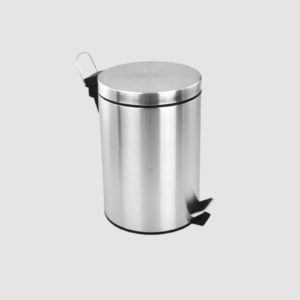 PAPELERA PEDAL REDONDA EN ACERO INOXIDABLE 12 LT