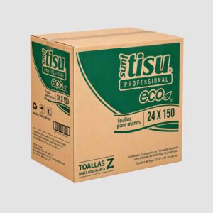 CAJA X 24 PAQUETES TOALLA DE MANO INTERDOBLADA EN Z NATURAL PQ X 150 SANITISU